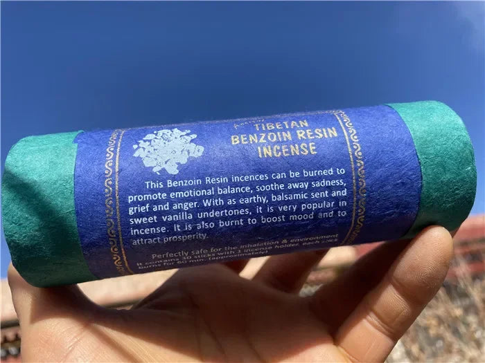 Fay Bless Nepal Short Tube Tibetan Weihrauch - 30 Sticks mit Halter | Natürliches, lang anhaltendes Aroma für Meditation und Entspannung