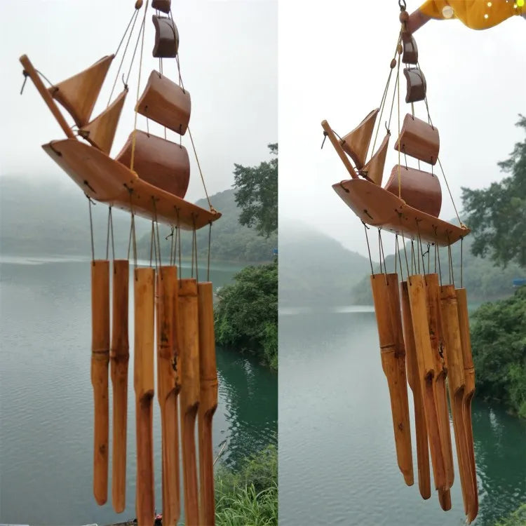 Creative Outdoor Bamboo Style Chimes Yard Antique Tubes Bells Gifts Store Garden Windchime Wall Hanging Ornament Home DecorLA523