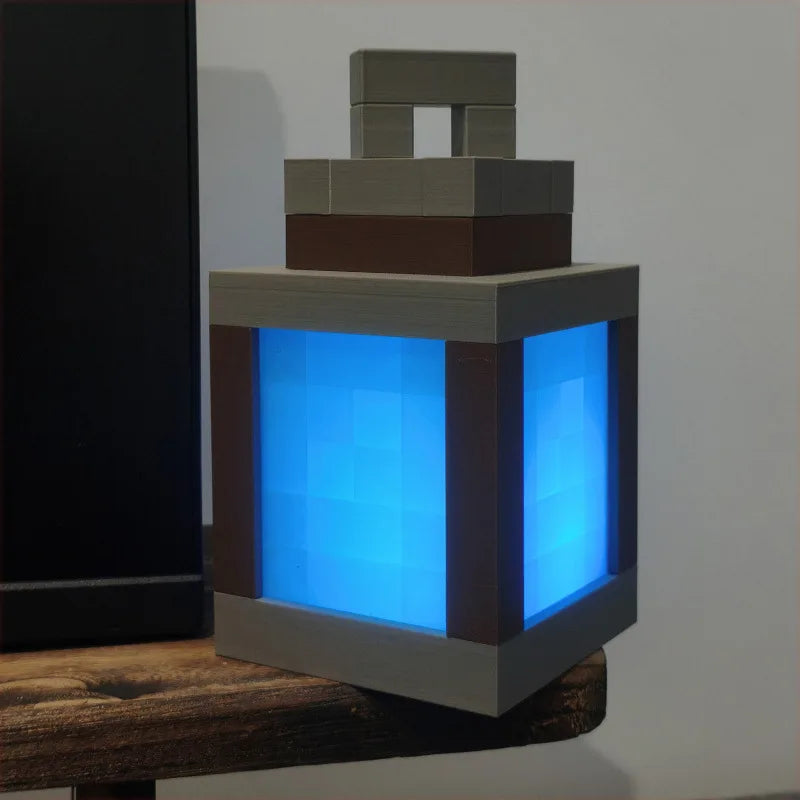 My World mc Color Changing Desk Lamp Glow Lantern Night Light Pixel Torch Lamp Game Accessories Bedroom Atmosphere Light