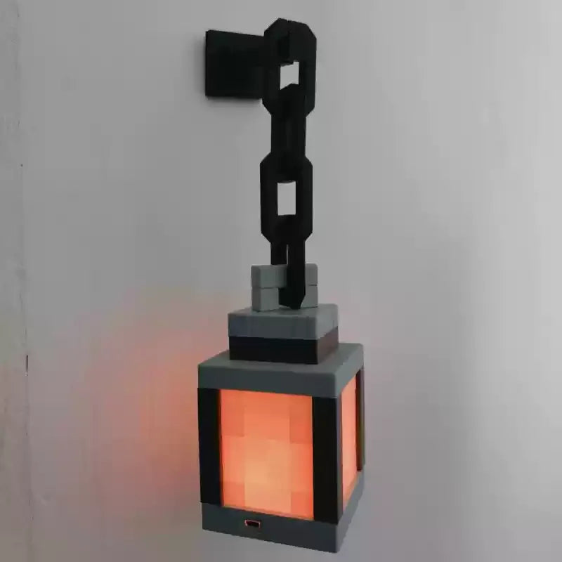 My World mc Color Changing Desk Lamp Glow Lantern Night Light Pixel Torch Lamp Game Accessories Bedroom Atmosphere Light