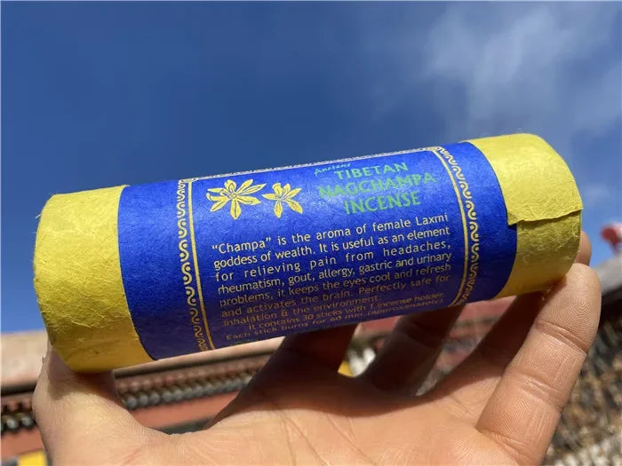 Fay Bless Nepal Short Tube Tibetan Weihrauch - 30 Sticks mit Halter | Natürliches, lang anhaltendes Aroma für Meditation und Entspannung