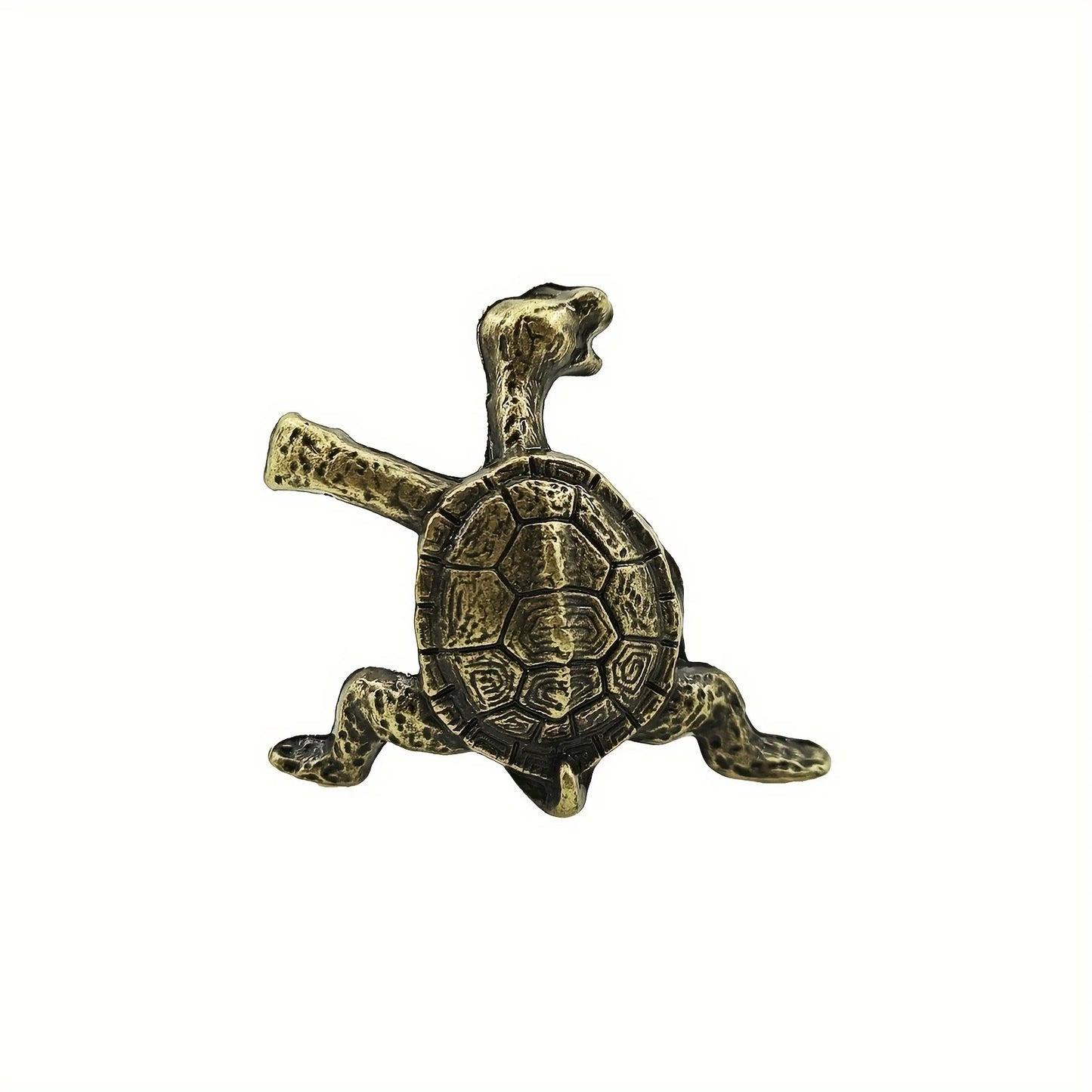 Brass Turtle Incense Burner Kung Fu Style Animal Desktop Ornament Creative Home Decor Retro Craft Meditation Aromatherapy Holder
