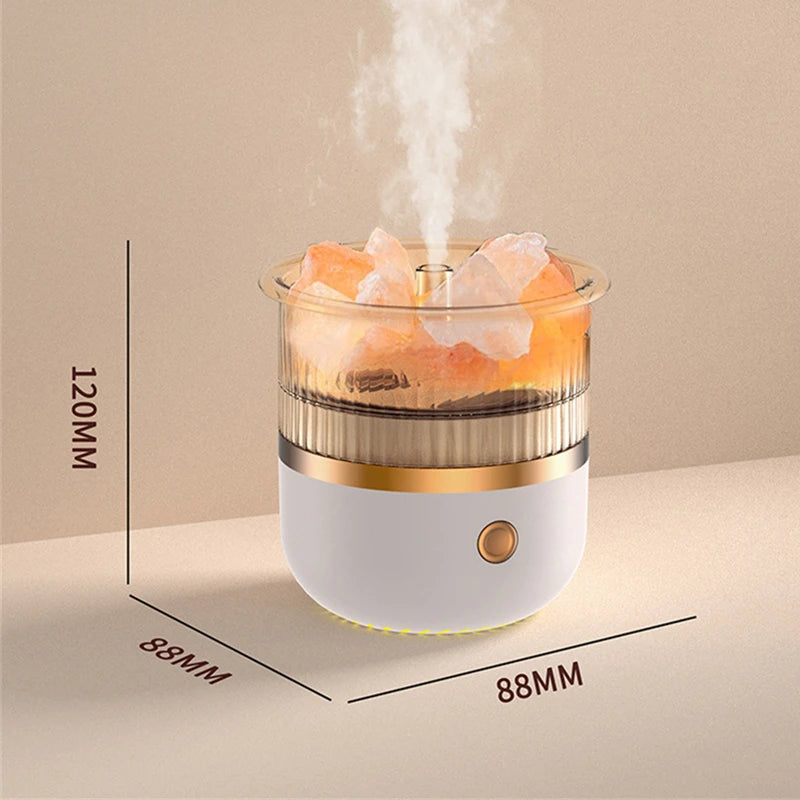 USB Aroma Diffuser with Crystal Stones – 160ML Ultrasonic Essential Oil Mist Maker with 7 LED Lights & Auto Shut-Off