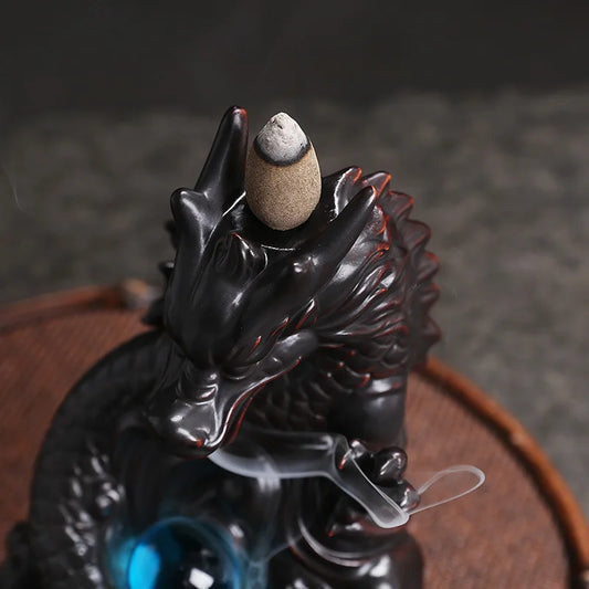 1pc, Dragon Backflow Incense Burner Ceramic Incense Holder, for Home Decor Aromatherapy Relaxation Gifts (Without Incense)