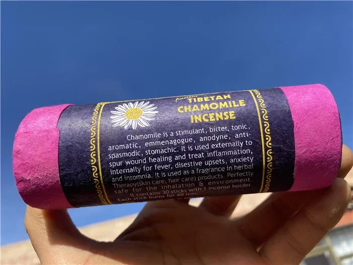 Fay Bless Nepal Short Tube Tibetan Weihrauch - 30 Sticks mit Halter | Natürliches, lang anhaltendes Aroma für Meditation und Entspannung