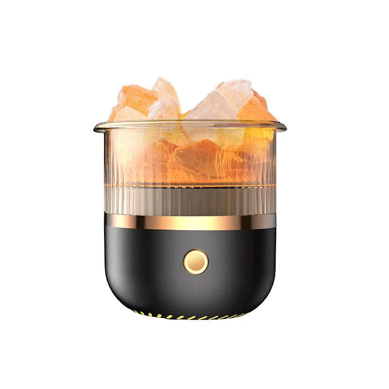 USB Aroma Diffuser with Crystal Stones – 160ML Ultrasonic Essential Oil Mist Maker with 7 LED Lights & Auto Shut-Off