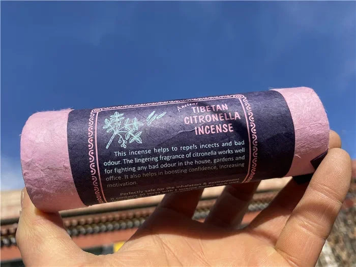 Fay Bless Nepal Short Tube Tibetan Weihrauch - 30 Sticks mit Halter | Natürliches, lang anhaltendes Aroma für Meditation und Entspannung
