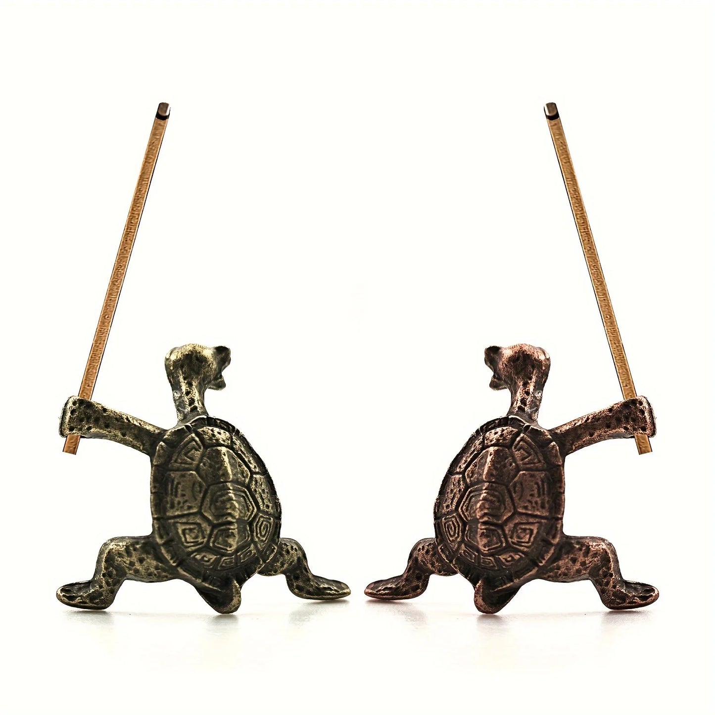 Brass Turtle Incense Burner Kung Fu Style Animal Desktop Ornament Creative Home Decor Retro Craft Meditation Aromatherapy Holder