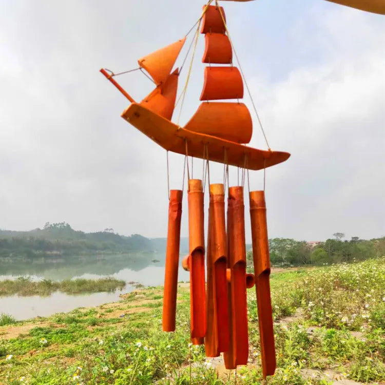 Creative Outdoor Bamboo Style Chimes Yard Antique Tubes Bells Gifts Store Garden Windchime Wall Hanging Ornament Home DecorLA523