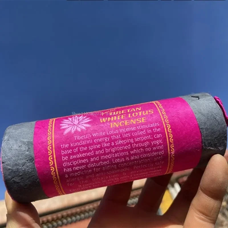 Fay Bless Nepal Short Tube Tibetan Weihrauch - 30 Sticks mit Halter | Natürliches, lang anhaltendes Aroma für Meditation und Entspannung