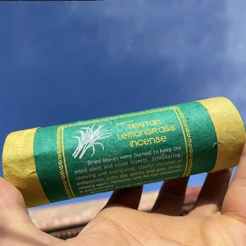 Fay Bless Nepal Short Tube Tibetan Weihrauch - 30 Sticks mit Halter | Natürliches, lang anhaltendes Aroma für Meditation und Entspannung