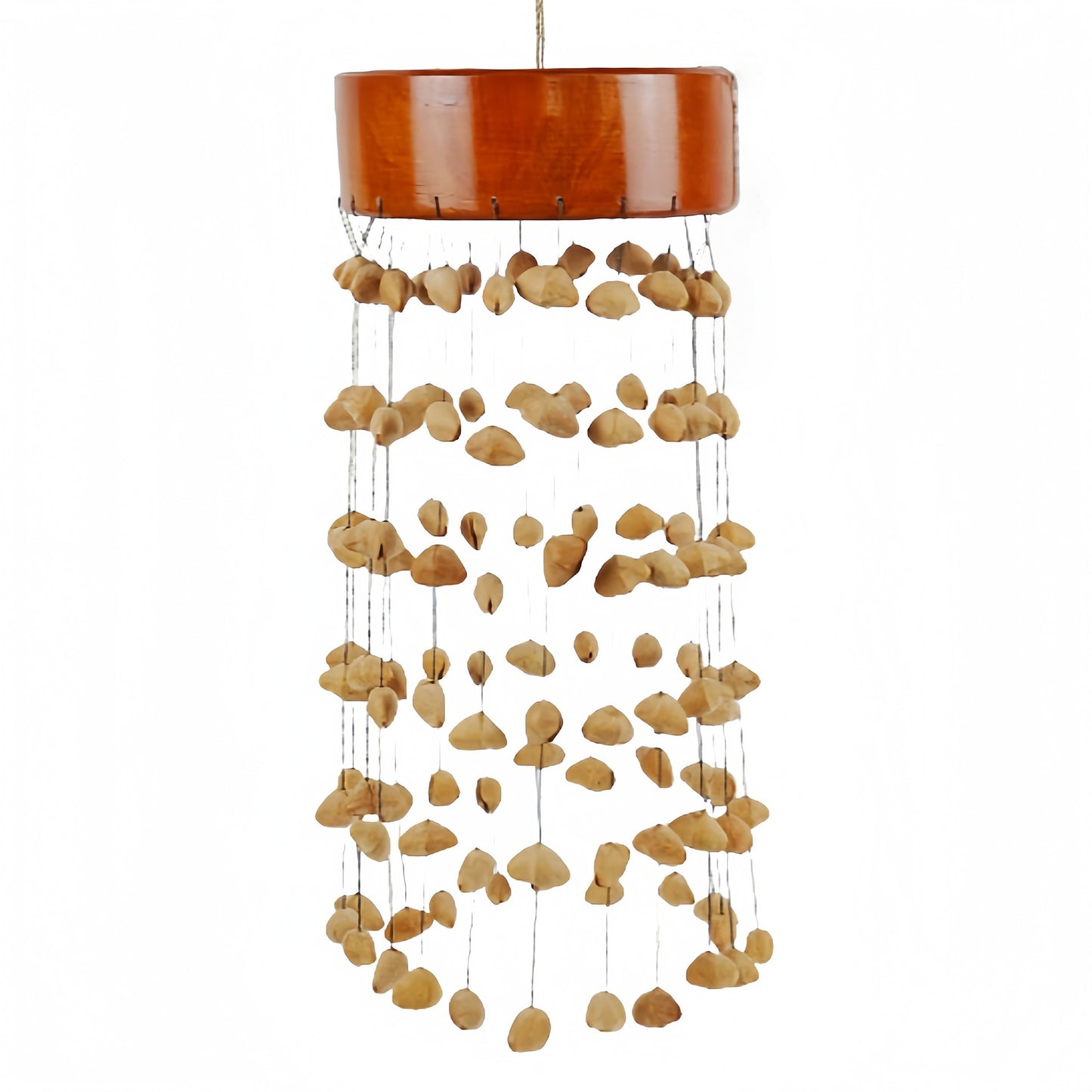Fay Bless Handcrafted Fruit Shell Wind Chime – Natural Pine & Nut Shell Bell, Sound Healing & Mindful Home Decor for Meditation & Relaxation