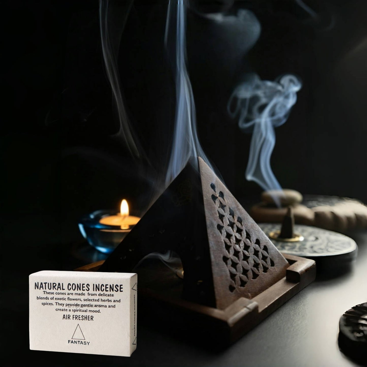 Fay Bless Handmade Cone Encens - Sandalwood, Amber & Agarwood | 2 packs du Népal