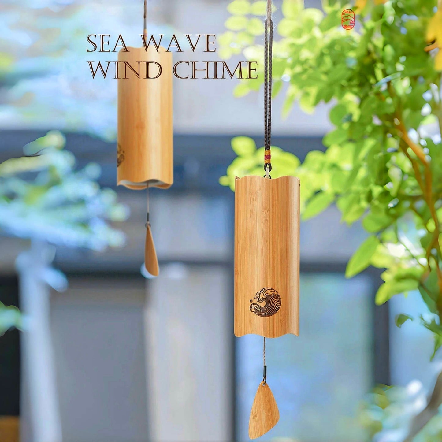Fay Bless Bamboo Wind Chimes – 8 Rods Tuned to Dm (D/F/A/G) – Wind Bell for Garden, Patio, Zen Meditation & Relaxation Décor