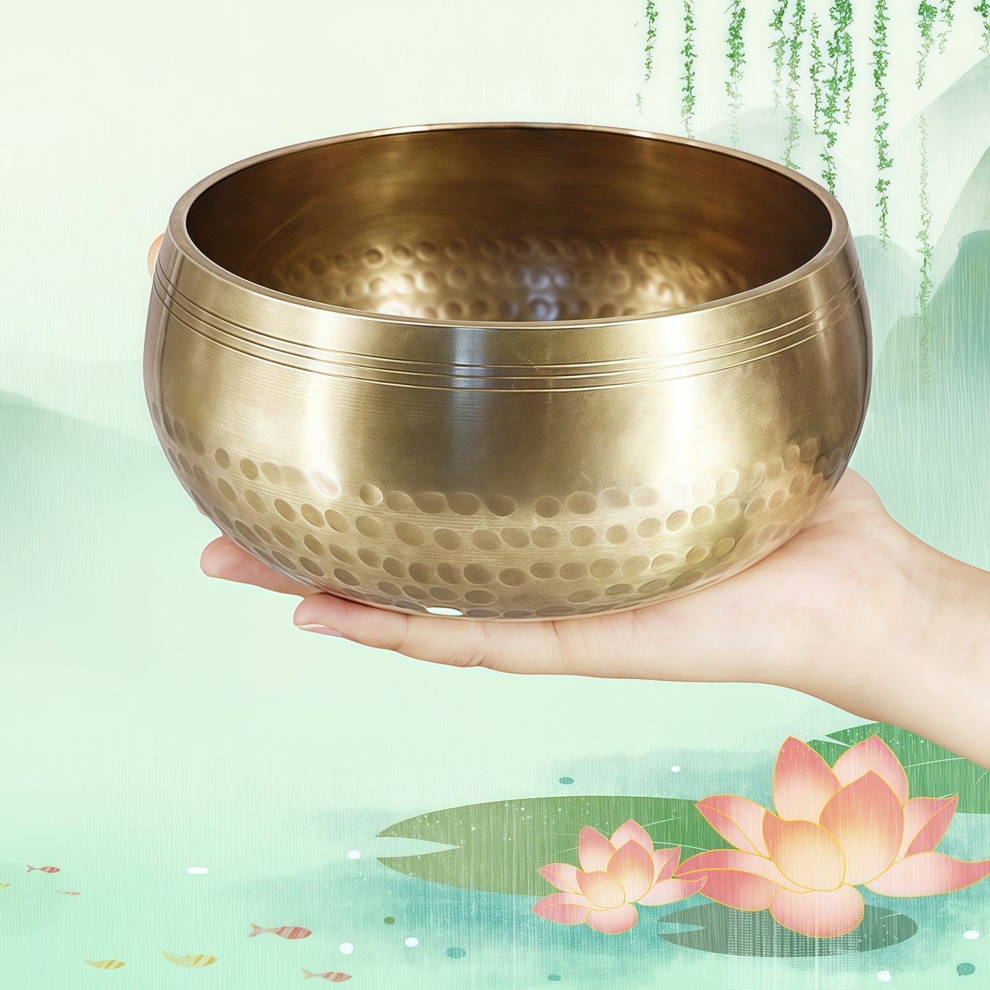 Fay Bless Tibetan Singing Bowl Set - Easy To Play for Beginners - Authentic Handcrafted Mindfulness Meditation Holistic Sound