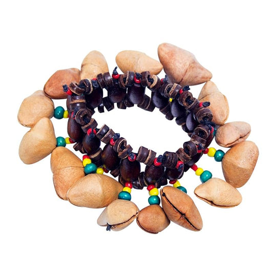 Fay segne Samen Shell Tanzarmbänder, Nussband -Handgelenk Shaker Glocken für Tanz, Yoga, Meditation, ASMR und Soundtherapie