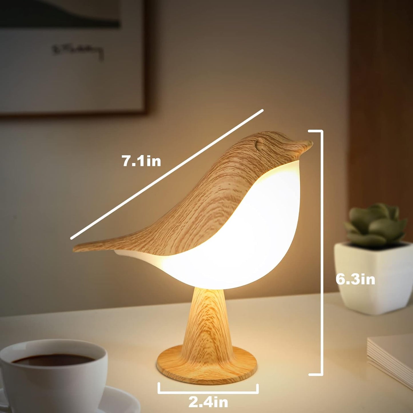 Bedside Lamps Bird Lamp Bird Decorations for The Home Small Lamps for Small Spaces Night Light for Kids ABS Plastic Cute Lamp for Bedroom, Living Room, Kitchen, Outdoor, Office Decor