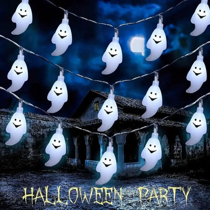 59.06inch 10 Lights, 3m 20 Lights Ghost Halloween Decoration String Lights, Battery Powered (No Plug)