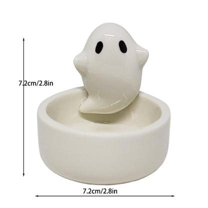 Cross-border ceramic ghost candle holder ins Amazon scented candle cute ghost Nordic style ornament Halloween gift