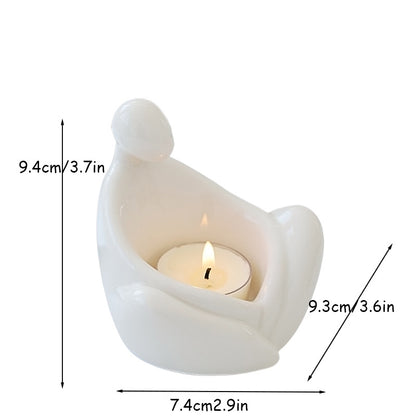Cross-border ceramic ghost candle holder ins Amazon scented candle cute ghost Nordic style ornament Halloween gift
