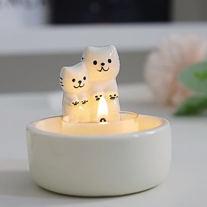Cross-border ceramic ghost candle holder ins Amazon scented candle cute ghost Nordic style ornament Halloween gift