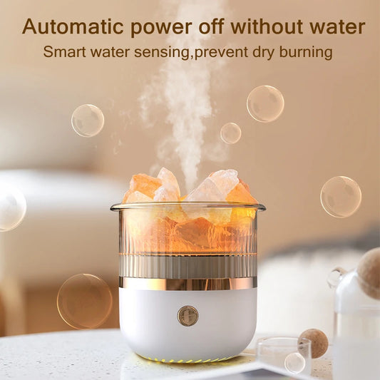 USB Aroma Diffuser with Crystal Stones – 160ML Ultrasonic Essential Oil Mist Maker with 7 LED Lights & Auto Shut-Off