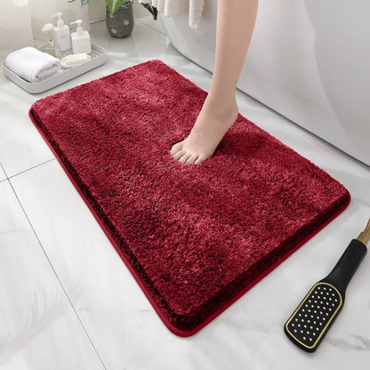 Rounded Thickened Bathroom Floor Mat - Plush Absorbent Anti-Slip Mat for Tub, Entrance & Door