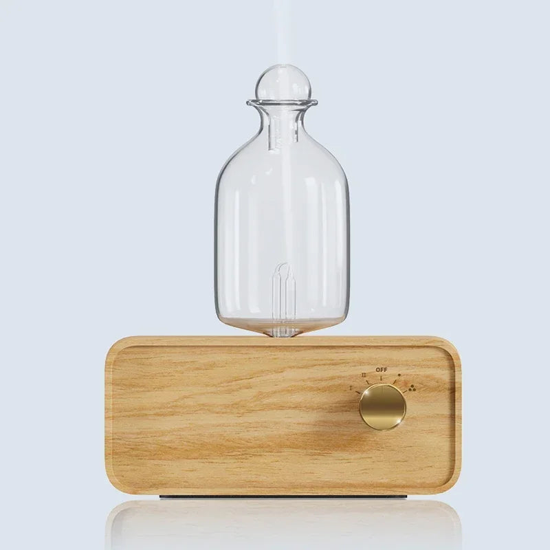 New Essential Oil Diffuser - Waterless Operated Aromatherapy Diffuser for Home Office | Wood & Glass Scent Machine
