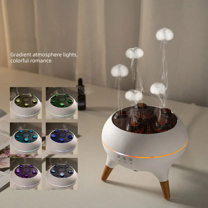 250ml Air Humidifier Dynamic Volcanic Essential Oil Diffuser Remote Control Bedroom Humidifier With 7 Colorful Night Lights