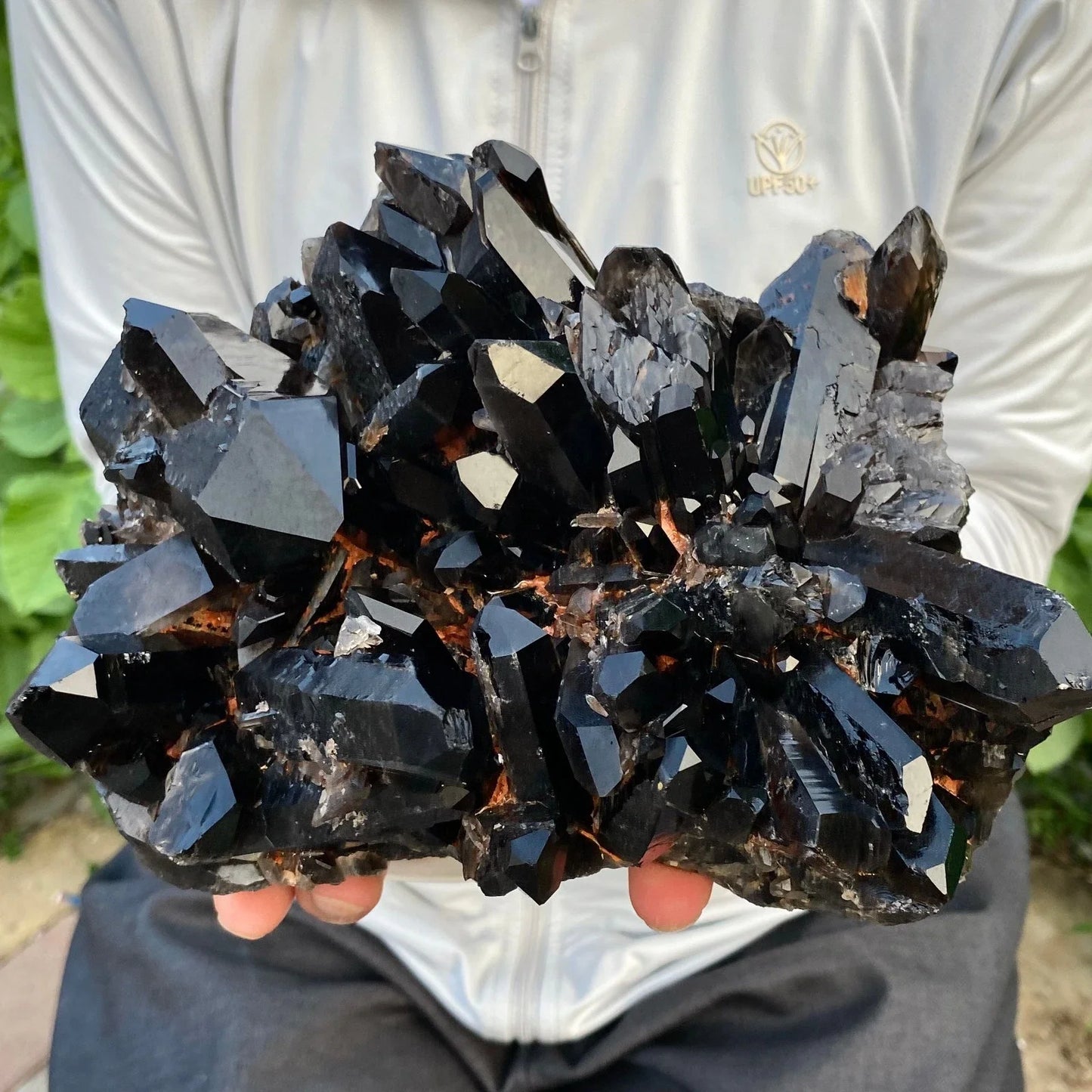 Large Natural Formed Smoky Black Quartz Cluster - Crystal Ore Mineral for Spiritual Energy & Healing
