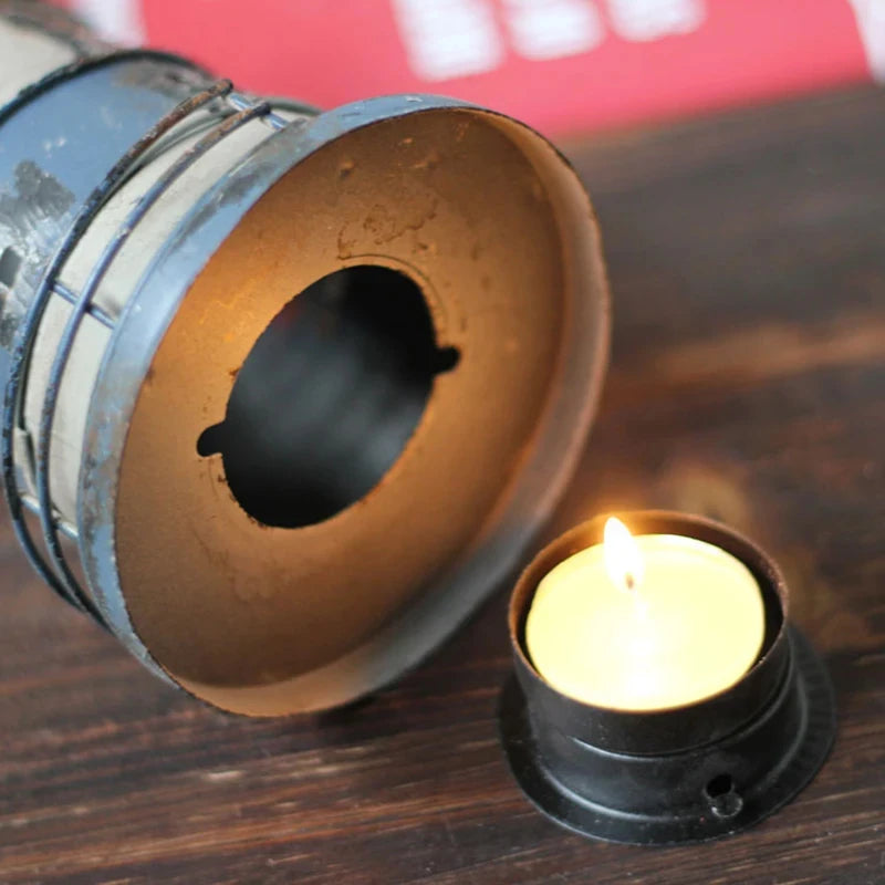 Retro Sailor Lighthouse Candle Holder - Handcrafted Wrought Iron Nautical Candlestick for Nostalgic Home Decor