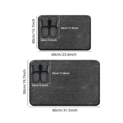 Rounded Thickened Bathroom Floor Mat - Plush Absorbent Anti-Slip Mat for Tub, Entrance & Door