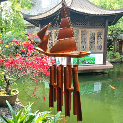 Creative Outdoor Bamboo Style Chimes Yard Antique Tubes Bells Gifts Store Garden Windchime Wall Hanging Ornament Home DecorLA523