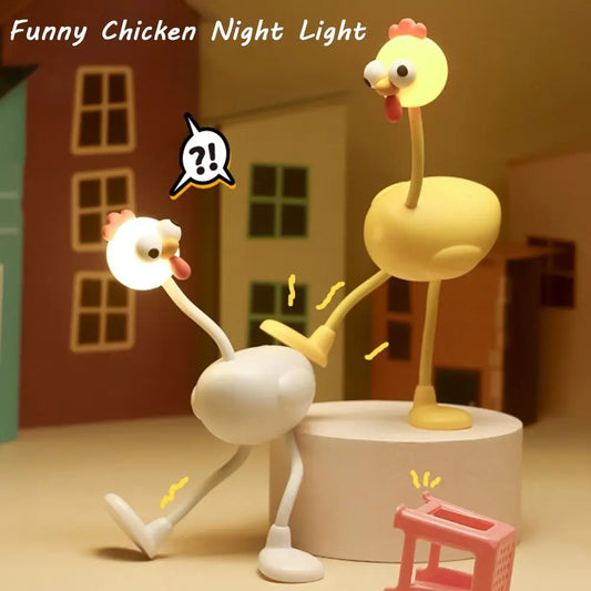 3 Lighting Modes Funny Chicken Night Light Eye Protection Rechargeable Bedside Decor Light Soft Light Cute Cartoon