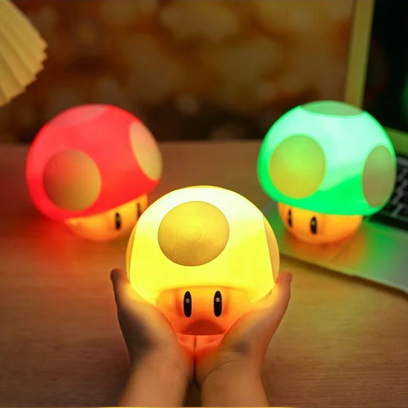 Pixel Creativity Super Mario Mushroom Light LED Sound Charging Desk Lamp Bedside Night Light for Desktop
