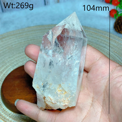Natural Crystal Clear Quartz Raw Stone Specimen - Rainbow Tower Healing Mineral for Home Decor & Energy Gift