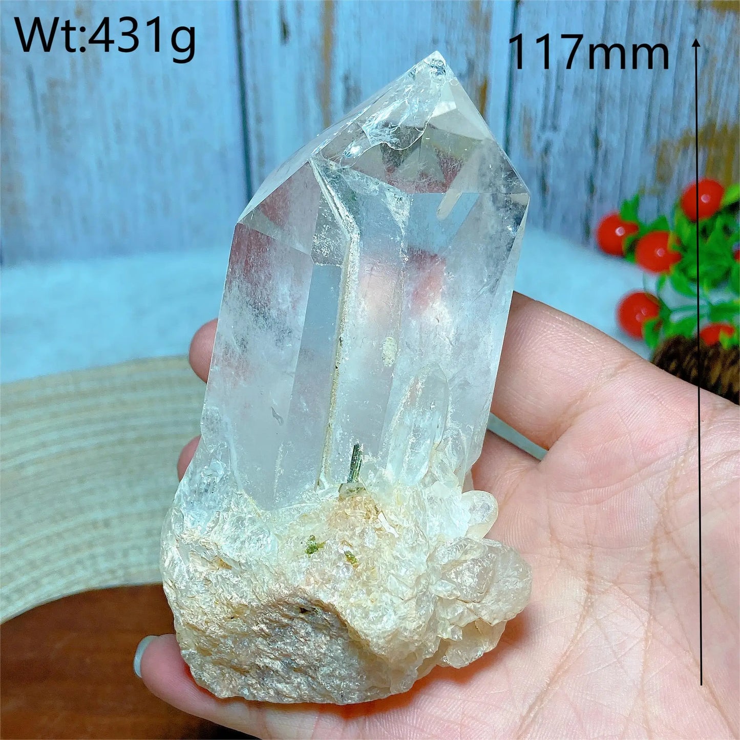 Natural Crystal Clear Quartz Raw Stone Specimen - Rainbow Tower Healing Mineral for Home Decor & Energy Gift