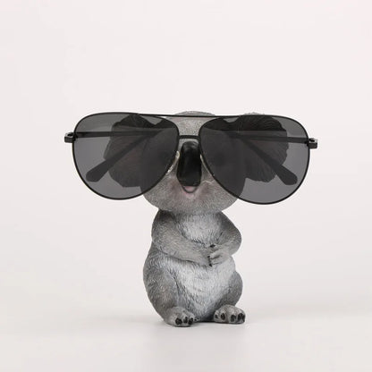 Cute Koala Animal Eyeglass Holder - Funny Resin Sunglass Display Stand for Home & Office Decor