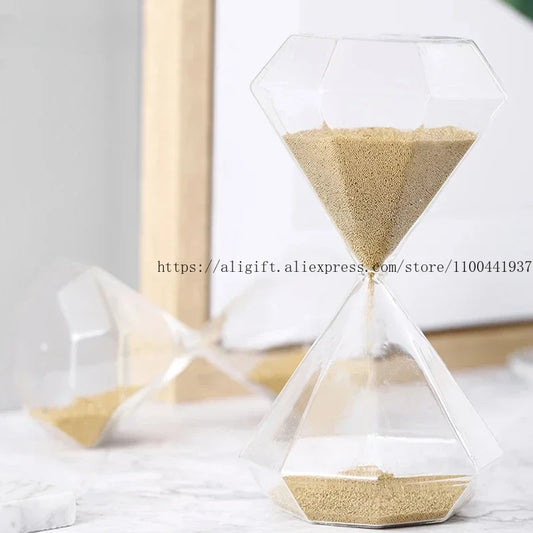 Diamond Hourglass 30-Minute Timer - Creative Home Decoration & Birthday Gift for Desk