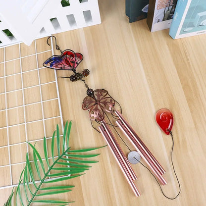 Blessing Metal Wind Chime Creative Vintage 3D Butterfly Pendant Exquisite Cut Painted Hanging Decoration Landscape