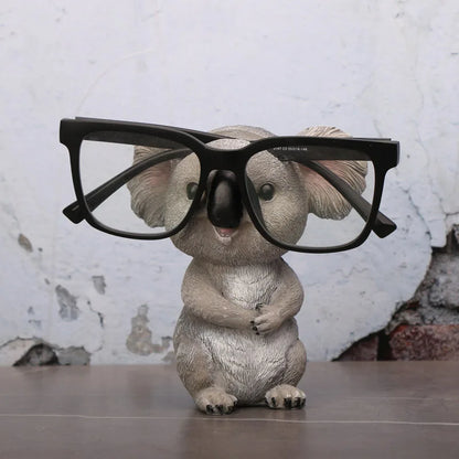 Cute Koala Animal Eyeglass Holder - Funny Resin Sunglass Display Stand for Home & Office Decor