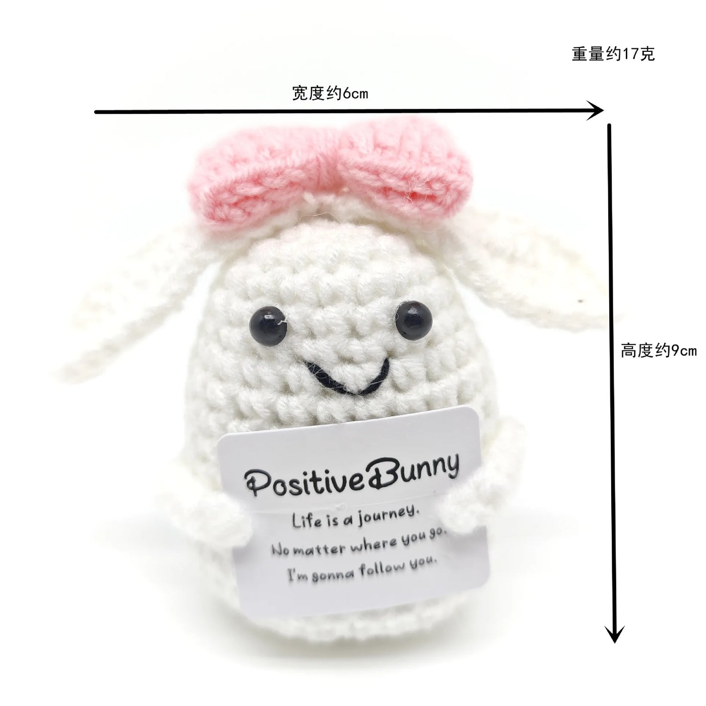 Positive Crocheted Potatoes Doll with Card - Handmade Knitting Animal Vegetable Toast Doll for Christmas Gifts & Home Decor