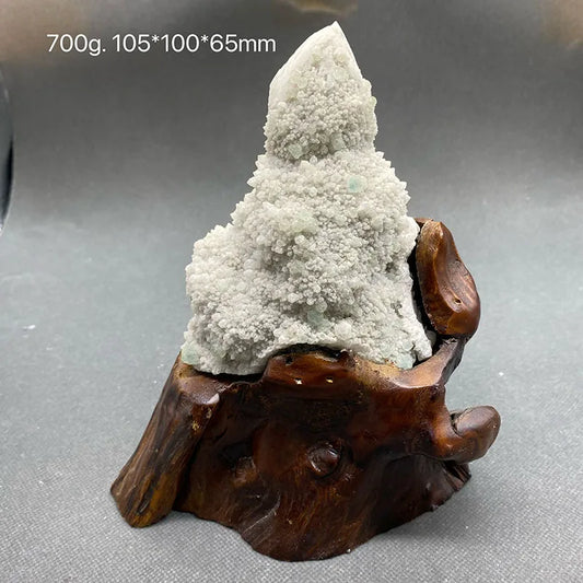 Natural Inner Mongolia Blue Stepped Fluorite Crystal - UV Fluorescent Ore Specimen with Display Window