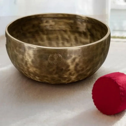 Fay Bless Handmade Tibetan Singing Bowl Set - Full Moon Nepalese Meditation Sound Bowl for Yoga, Chakra Healing, Sound Therapy, Stress Relief