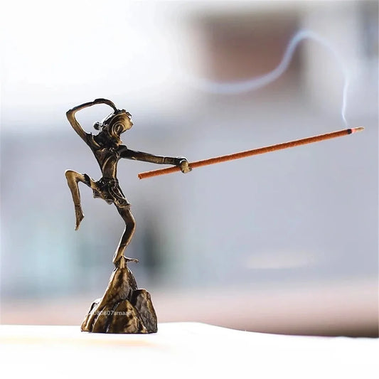 1pcs Incense Censer Stick Holder Stand Mini Monkey King Ornaments Mini Tea Ceremony Accessories for Home Office Decoration