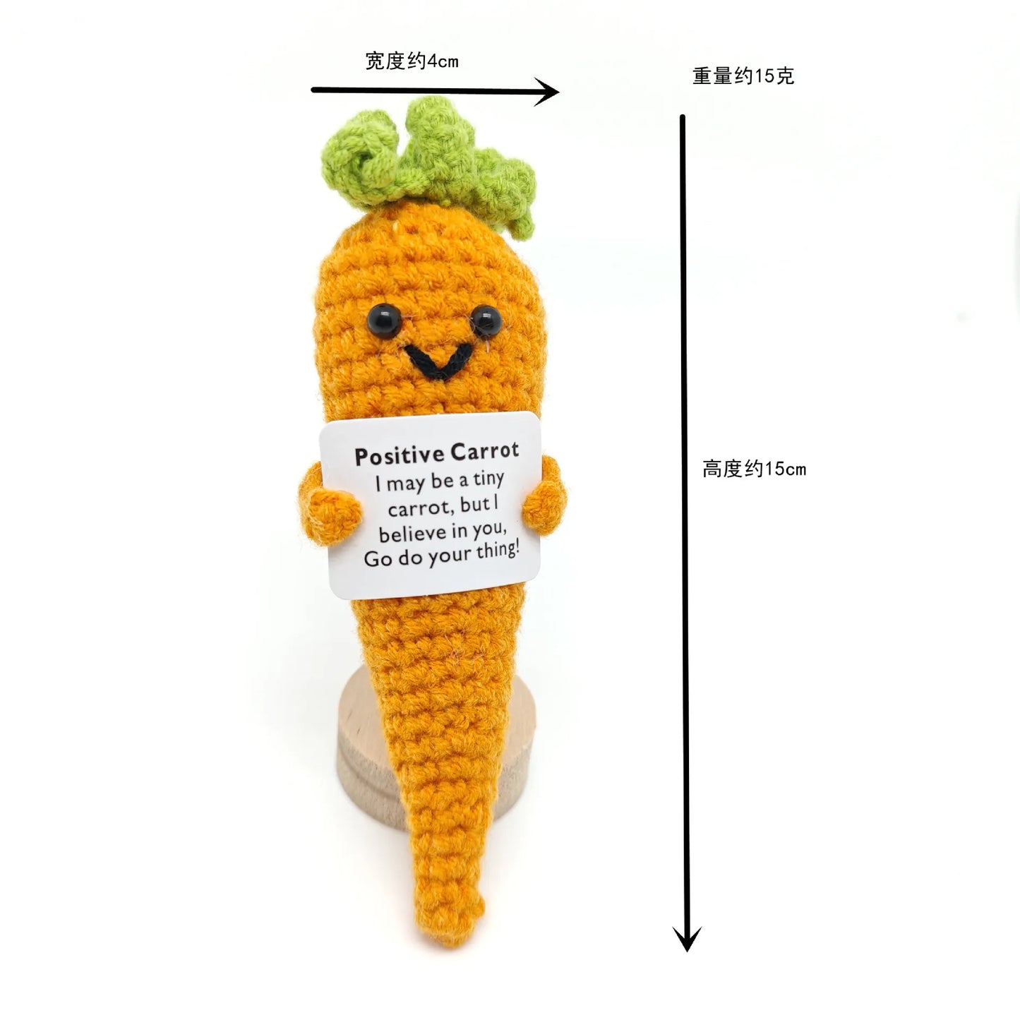 Positive Crocheted Potatoes Doll with Card - Handmade Knitting Animal Vegetable Toast Doll for Christmas Gifts & Home Decor