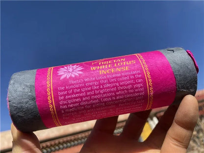 Fay bendiga Nepal Incienso tibetano de tubo corto - 30 palos con soporte | Aroma natural y duradero para la meditación y la relajación