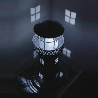 Retro Sailor Lighthouse Candle Holder - Handcrafted Wrought Iron Nautical Candlestick for Nostalgic Home Decor