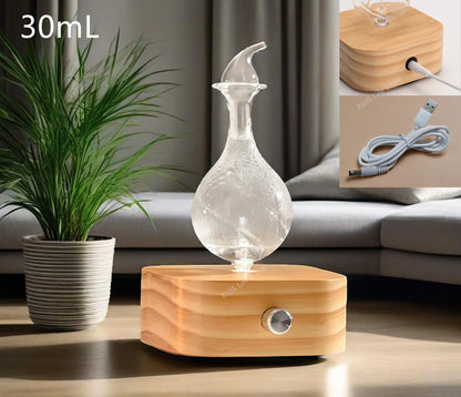 New Essential Oil Diffuser - Waterless Operated Aromatherapy Diffuser for Home Office | Wood & Glass Scent Machine