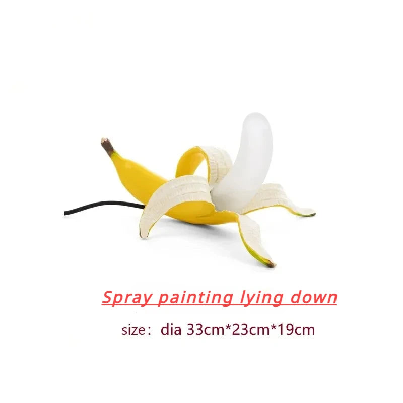 Italy Designer Resin Banana Desk Lamp for Bedroom Bedside Living Room Led Home Decor Electroplating Atmosphere Lighting